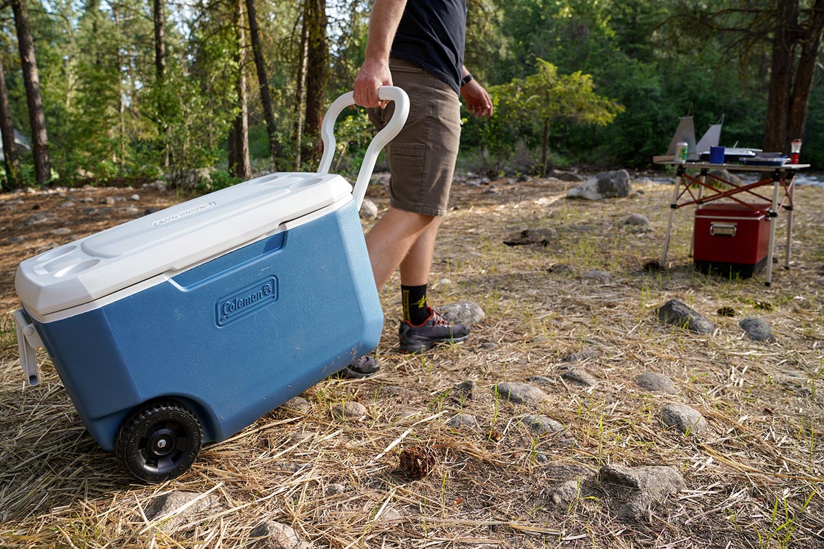 A camper tows the Coleman Extreme to a campsite. 